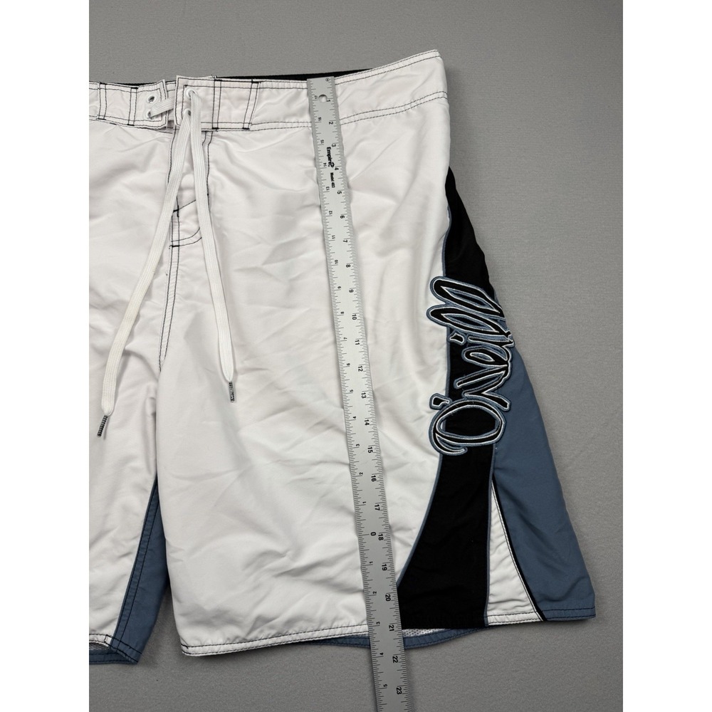 VTG Y2K 2000s O'Neil Boardshorts Script Surfwear White/Blue  Mens 40-41 - Picture 4 of 16